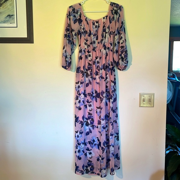 Pinkblush chiffon floor length dress - Picture 4 of 6
